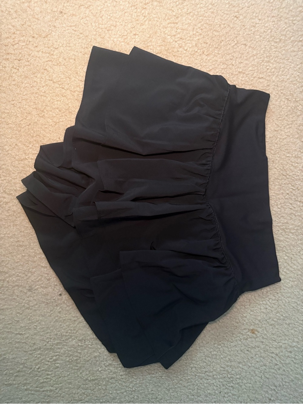 aerie Black Ruffle Skort with Elastic Waistband